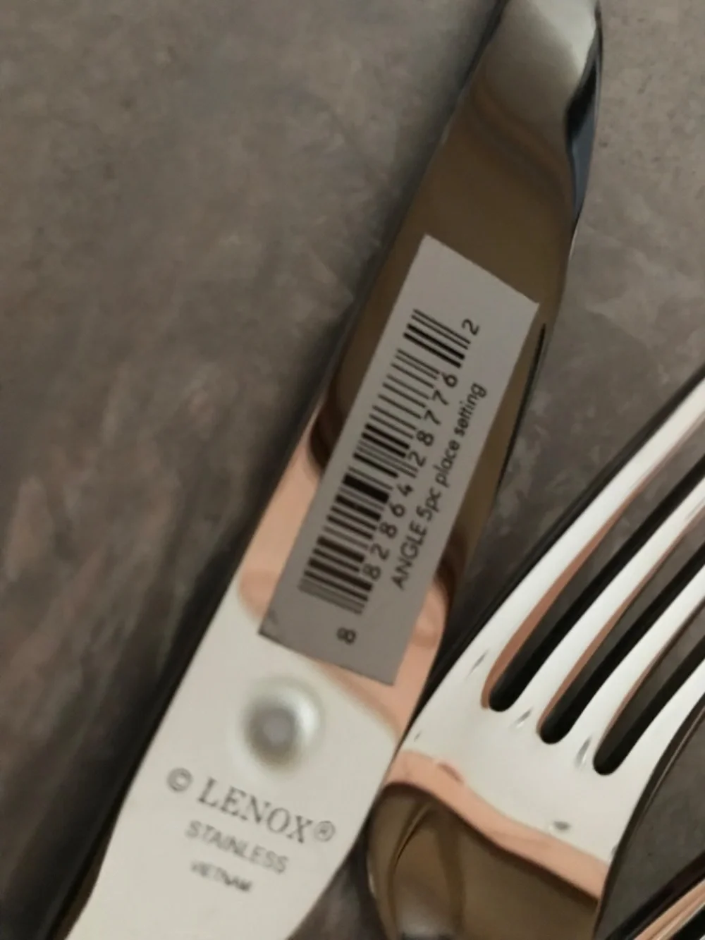 Lenox ANGLE 5pc Stainless 18/10 Flatware Set for 2 Glossy Silver Modern Slim NEW